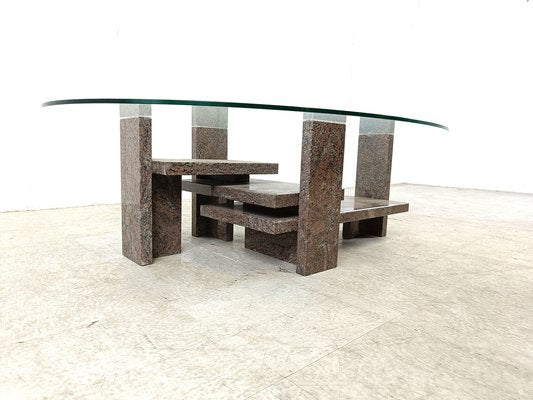 Vintage Granite Coffee Table attributed to Willy Ballez, 1970s-IRH-1741513