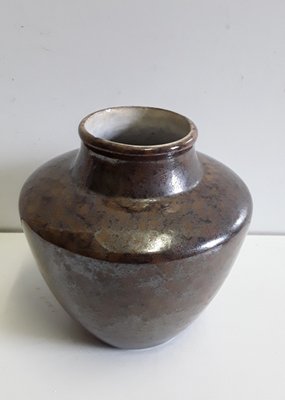 Vintage Gray-Brown Ceramic Model Number 544 Nubia Vase from Ceramano, 1960s-HOI-919538