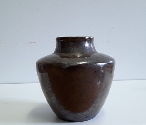 Vintage Gray-Brown Ceramic Model Number 544 Nubia Vase from Ceramano, 1960s-HOI-919538