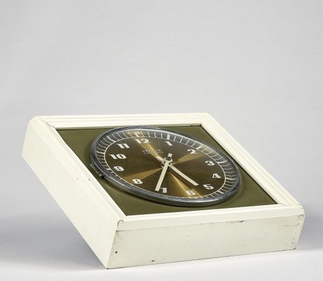 Vintage Green and Gold Watch Clock, 1970s-RAQ-1441254