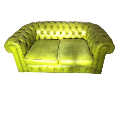 Vintage Green Buttoned Skai Chesterfield Sofa Bed-TCS-1784132