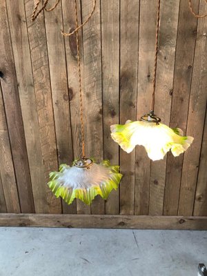 Vintage Green Ceiling Lamps, Set of 2-QJM-687824