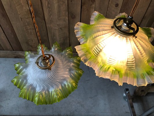 Vintage Green Ceiling Lamps, Set of 2-QJM-687824