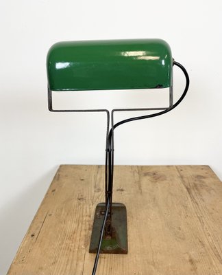 Vintage Green Enamel Bank Lamp from Astral, 1930s-CGF-986332