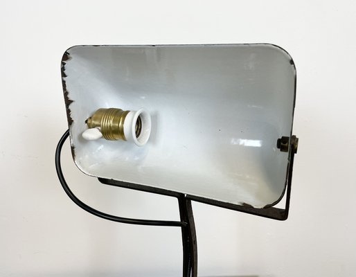 Vintage Green Enamel Bank Lamp from Astral, 1930s-CGF-986332