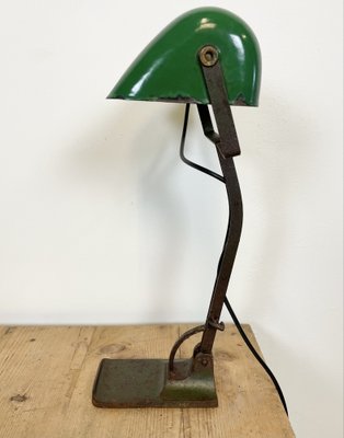 Vintage Green Enamel Bank Lamp from Astral, 1930s-CGF-986332