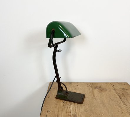 Vintage Green Enamel Bank Lamp from Astral, 1930s-CGF-986332