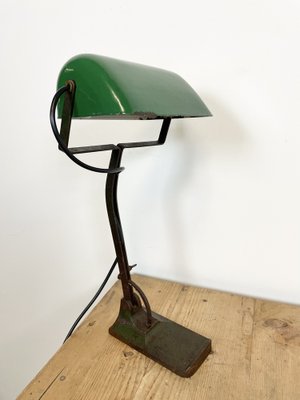 Vintage Green Enamel Bank Lamp from Astral, 1930s-CGF-986332