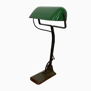 Vintage Green Enamel Bank Lamp from Astral, 1930s-CGF-986332