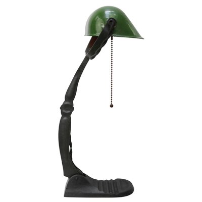 Vintage Green Enamel Bankers Table Lamp-BLS-963740