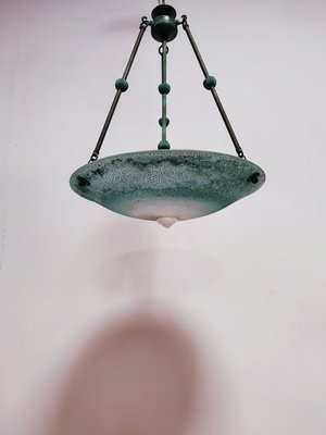 Vintage Green Glass Chandelier-QLH-820151