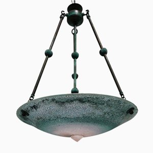 Vintage Green Glass Chandelier-QLH-820151