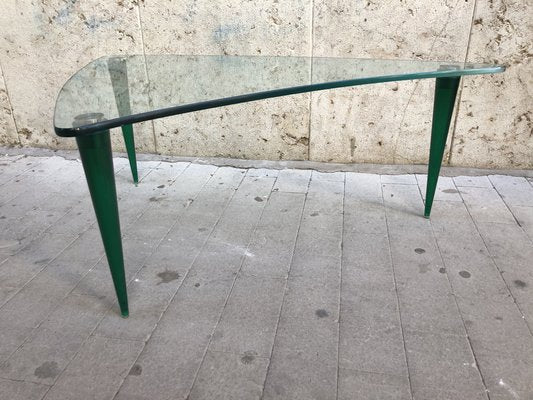 Vintage Green Glass Coffee Table, 1960s-OLY-1034891