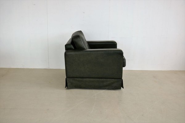 Vintage Green Leather Club Chair-FUN-914049