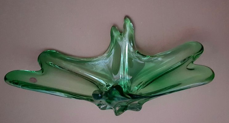 Vintage Green Murano Glass Bowl, 1950s-QDP-894432