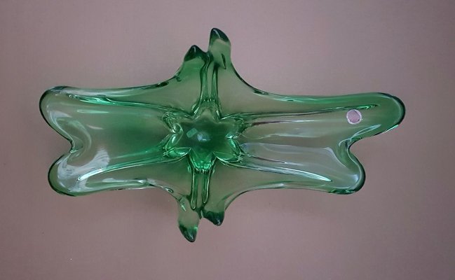 Vintage Green Murano Glass Bowl, 1950s-QDP-894432