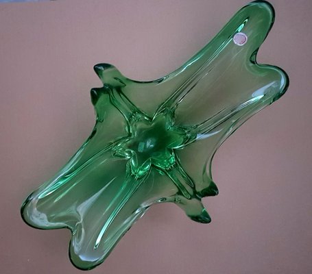 Vintage Green Murano Glass Bowl, 1950s-QDP-894432