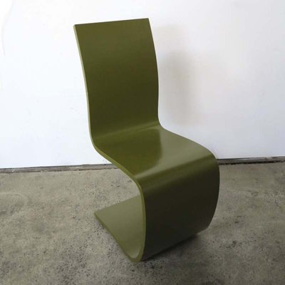 Vintage Green Plywood Dining Chairs, 1960s, Set of 4-WK-548722