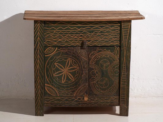 Vintage Green Primitive Style Chest of Drawers, 1920-ZNJ-2035296