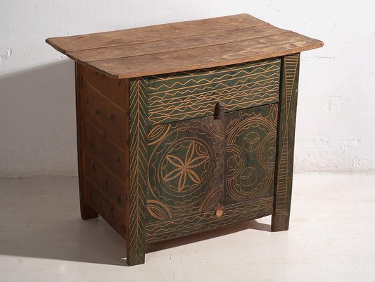 Vintage Green Primitive Style Chest of Drawers, 1920-ZNJ-2035296