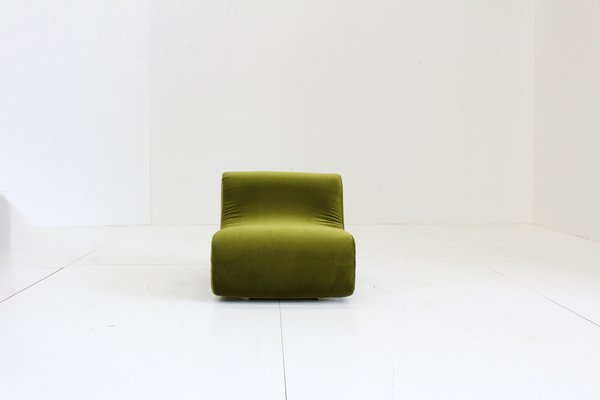 Vintage Green Velvet Lounge Chair, Italy, 1970s-HFL-1813595