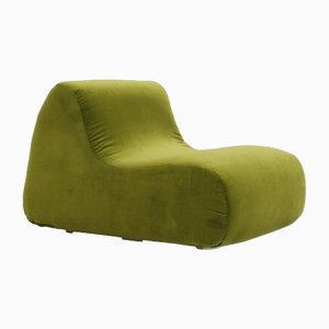 Vintage Green Velvet Lounge Chair, Italy, 1970s-HFL-1813595