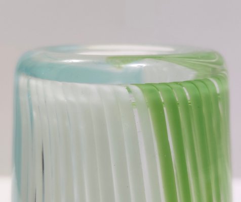 Vintage Green, White and Light Blue Murano Glass Vase attributed to Dino Martens, 1950s-JPQ-2035655