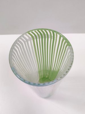 Vintage Green, White and Light Blue Murano Glass Vase attributed to Dino Martens, 1950s-JPQ-2035655