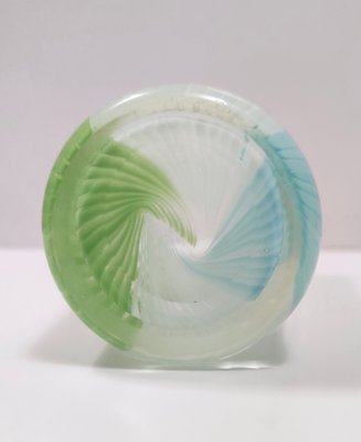 Vintage Green, White and Light Blue Murano Glass Vase attributed to Dino Martens, 1950s-JPQ-2035655