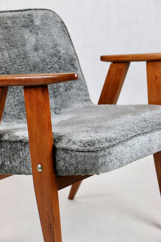 Vintage Grey 366 Easy Chair attributed to Józef Chierowski, 1970s