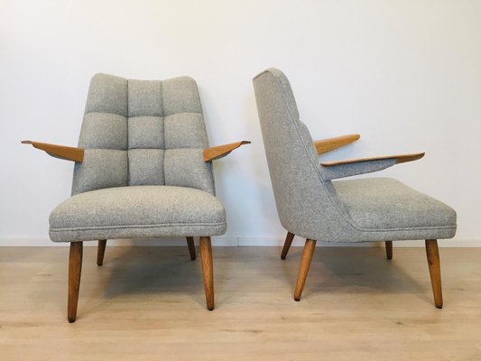 Vintage Grey Armchairs from Krasna Izba, 1960s, Set of 2-YNX-1142930