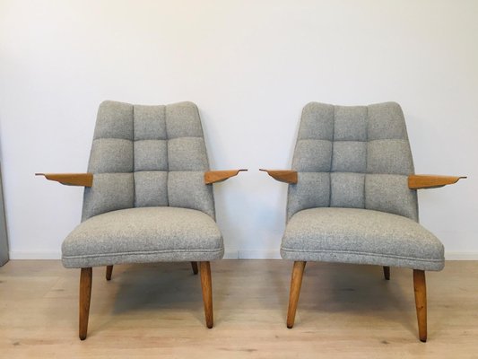 Vintage Grey Armchairs from Krasna Izba, 1960s, Set of 2-YNX-1142930