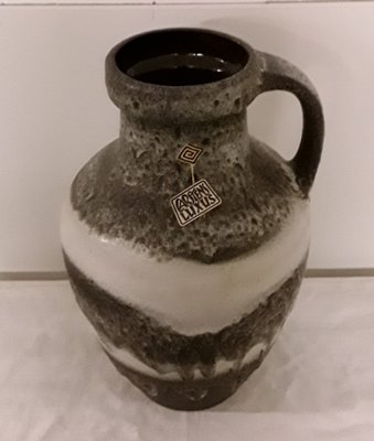 Vintage Grey, Brown, and Beige Fat Lava Vase from Carstens, 1960s-HOI-823265