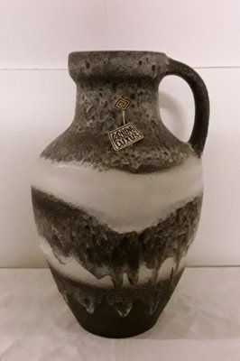 Vintage Grey, Brown, and Beige Fat Lava Vase from Carstens, 1960s-HOI-823265