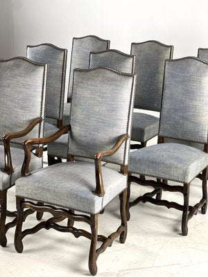 Vintage Grey Dining Chairs, Set of 8-OXF-1776469