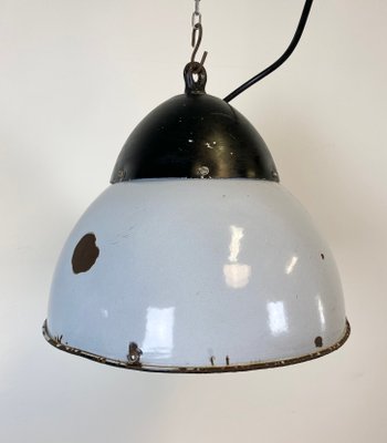 Vintage Grey Enamelled Hanging Lamp, 1930s-CGF-828593