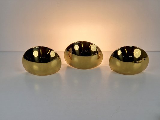 Vintage Half Moon Wall Lamp in Brass, 1980, Set of 3-AXJ-2027182