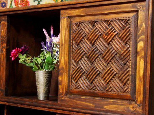 Vintage Hand Carved Bookshelf, 1990s-UZN-1442158