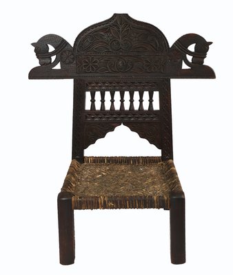 Vintage Hand Carved Cedar Chair, 1970s-UZN-1424434