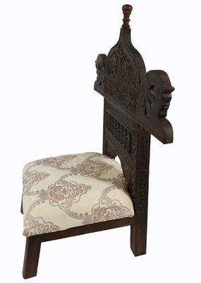 Vintage Hand Carved Cedar Pida Lower Chair, 1970s-UZN-1436197