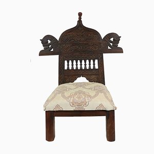 Vintage Hand Carved Cedar Pida Lower Chair, 1970s-UZN-1436197