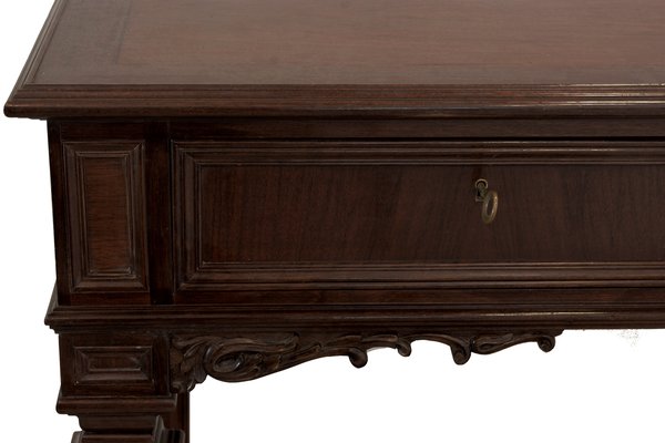 Vintage Hand-Carved Console in Walnut and Walnut Burl, Italy, 1950s-VHF-1001860