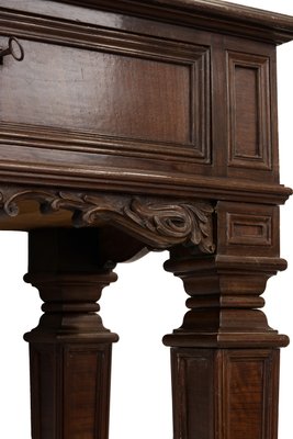 Vintage Hand-Carved Console in Walnut and Walnut Burl, Italy, 1950s-VHF-1001860