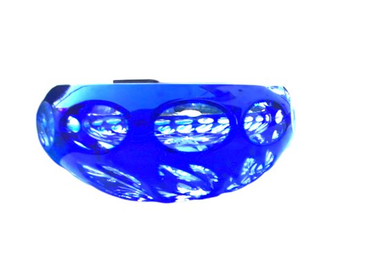 Vintage Hand Cut Blue Crystal Ashtray-TCS-1329179