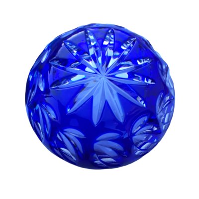 Vintage Hand Cut Blue Crystal Ashtray-TCS-1329179