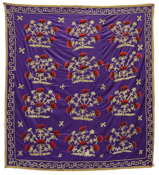 Vintage Hand Embroidered Suzani Wall Hanging, Uzbekistan, 1920s