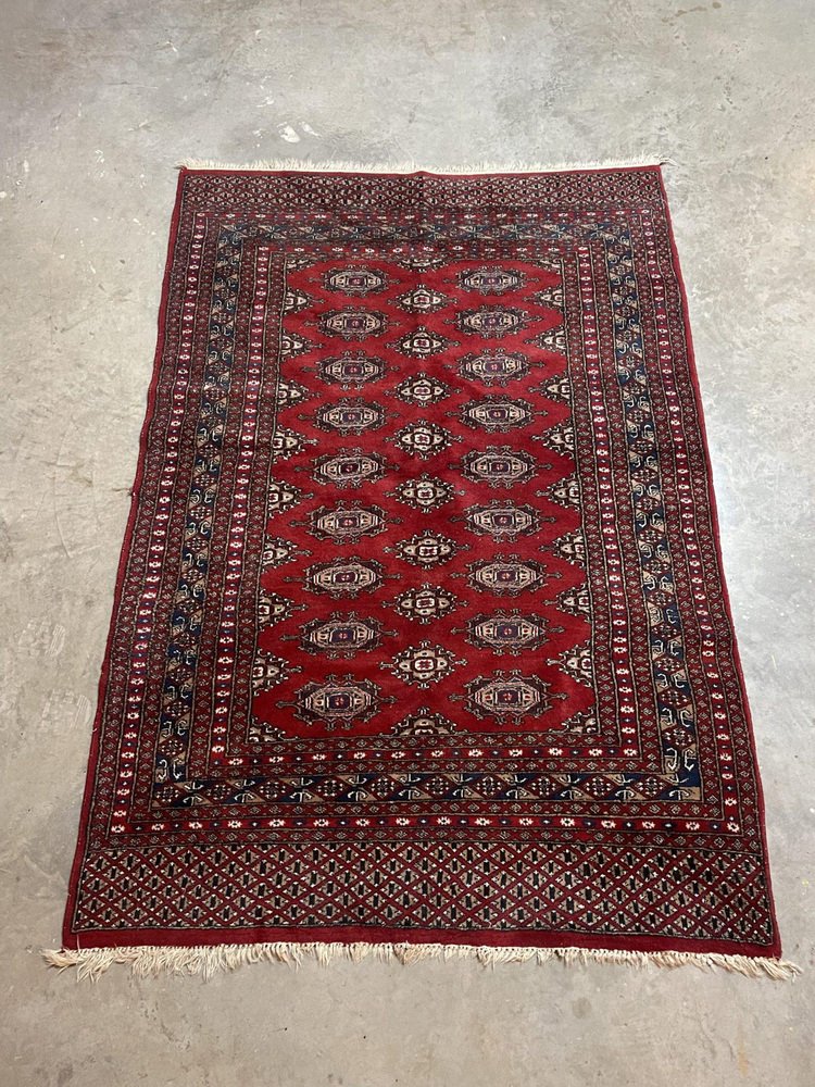 Vintage Hand-Knotted Bokhara Rug