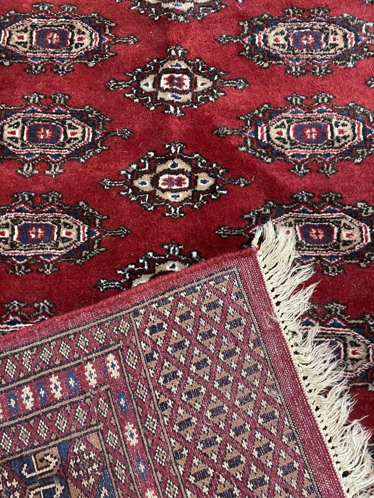 Vintage Hand-Knotted Bokhara Rug