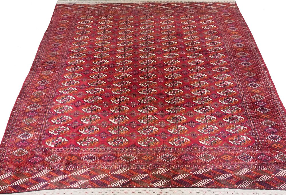 Vintage Hand-Knotted Bukhara Tekke Turkmen Rug, 1950s