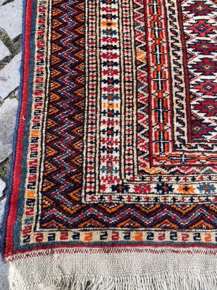 Vintage Hand-Knotted Rug, Turkmenistan-CZ-1725243